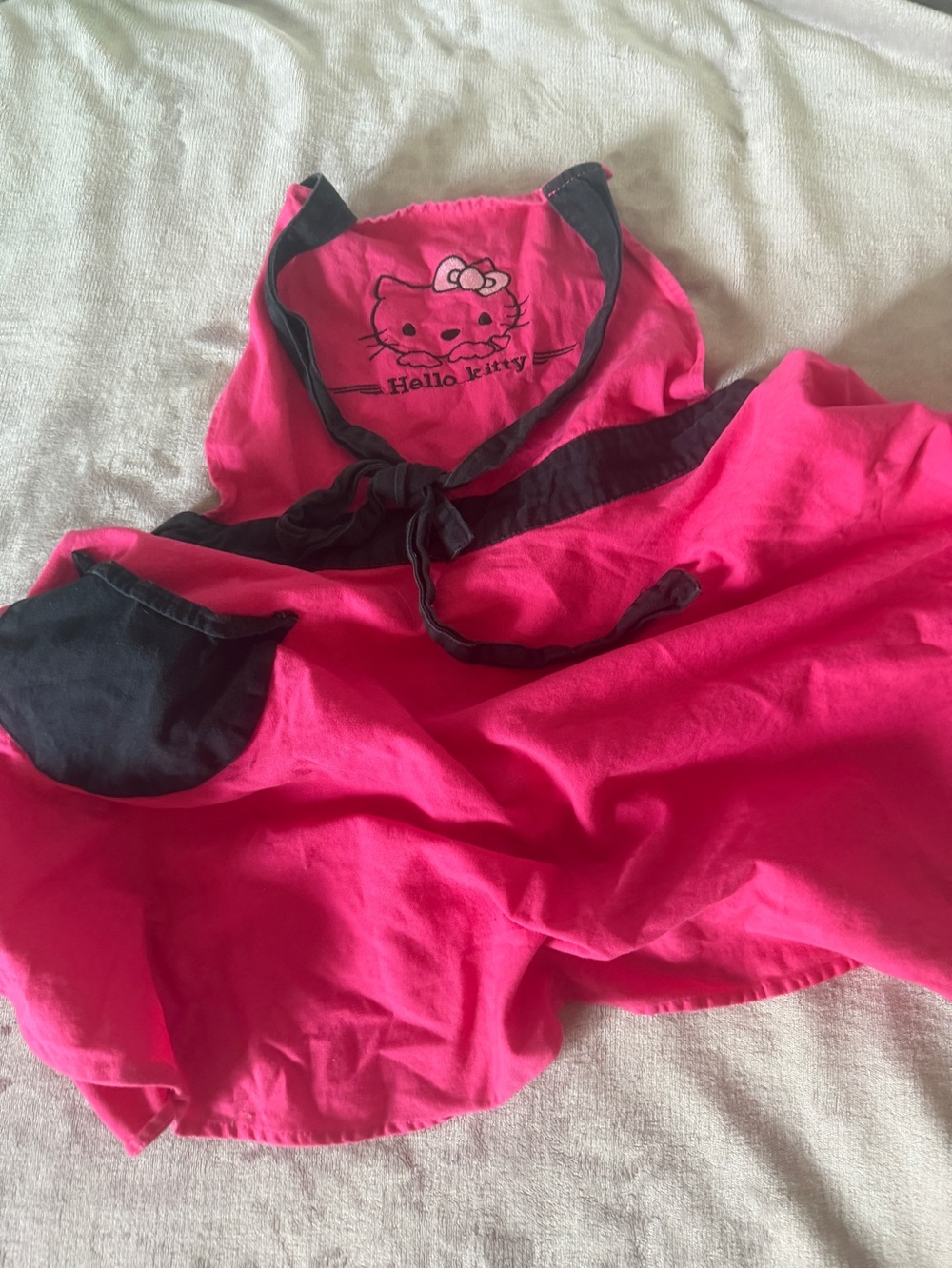 Hello Kitty Hot Pink Apron Black Trim and Pocket